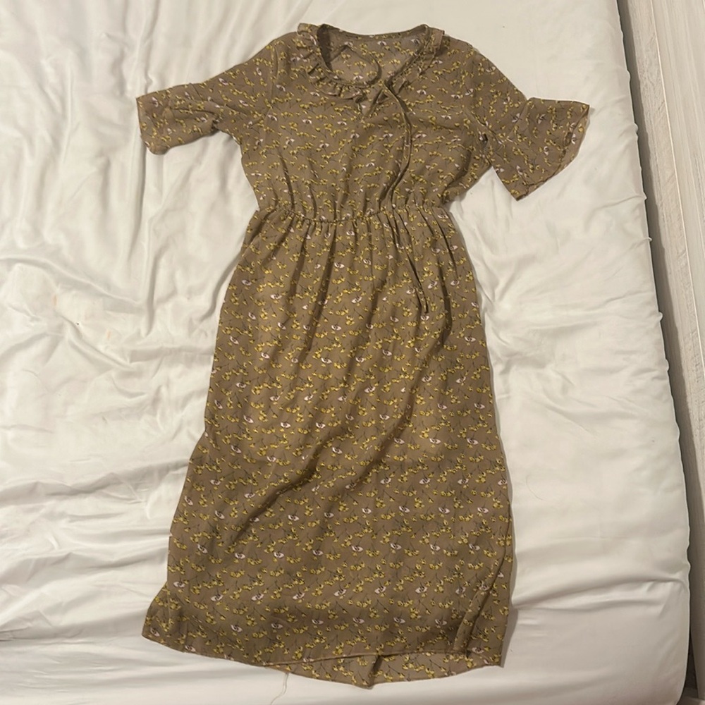 Cottage core simple silk dress